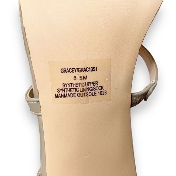 Steve Madden Gracey Strappy Heels Patent Gray Square Toe Sandal Women’s Size 8.5 - Picture 10 of 11